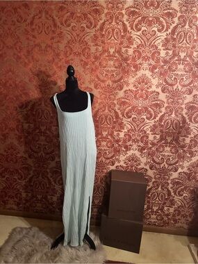 Eloquii Light Mint Green Ribbed Maxi Tank Dress